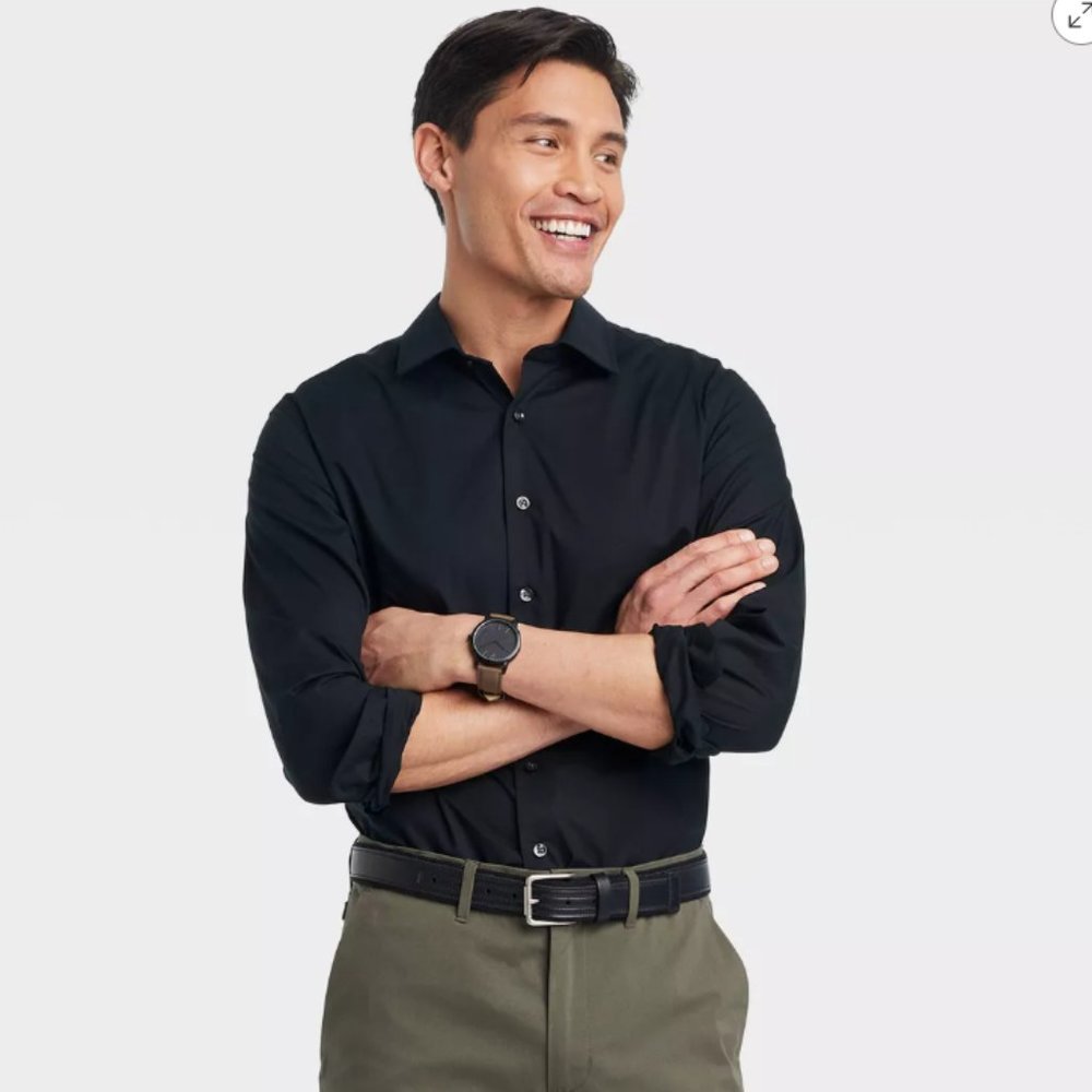 Goodfellow&CO Black Button Down Collared Shirt